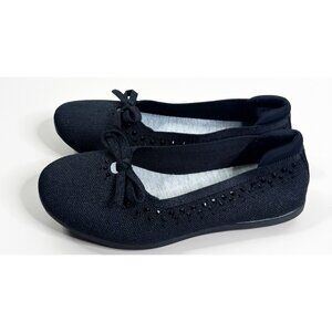 CLOUDSTEPPERS by Clarks Sz 7 Wide Knit Loafers Sparkle Jewel Black Slip-ons New